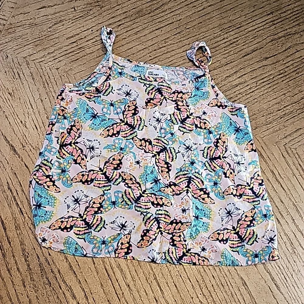 Butterfly tank top shirt girls size L Epic Threads